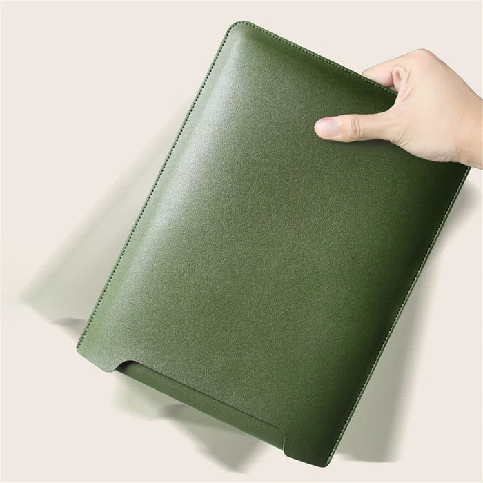 13-inch PU Leather Laptop Bag Ultra-thin Vertical Notebook Sleeve - Blackish Green - 3
