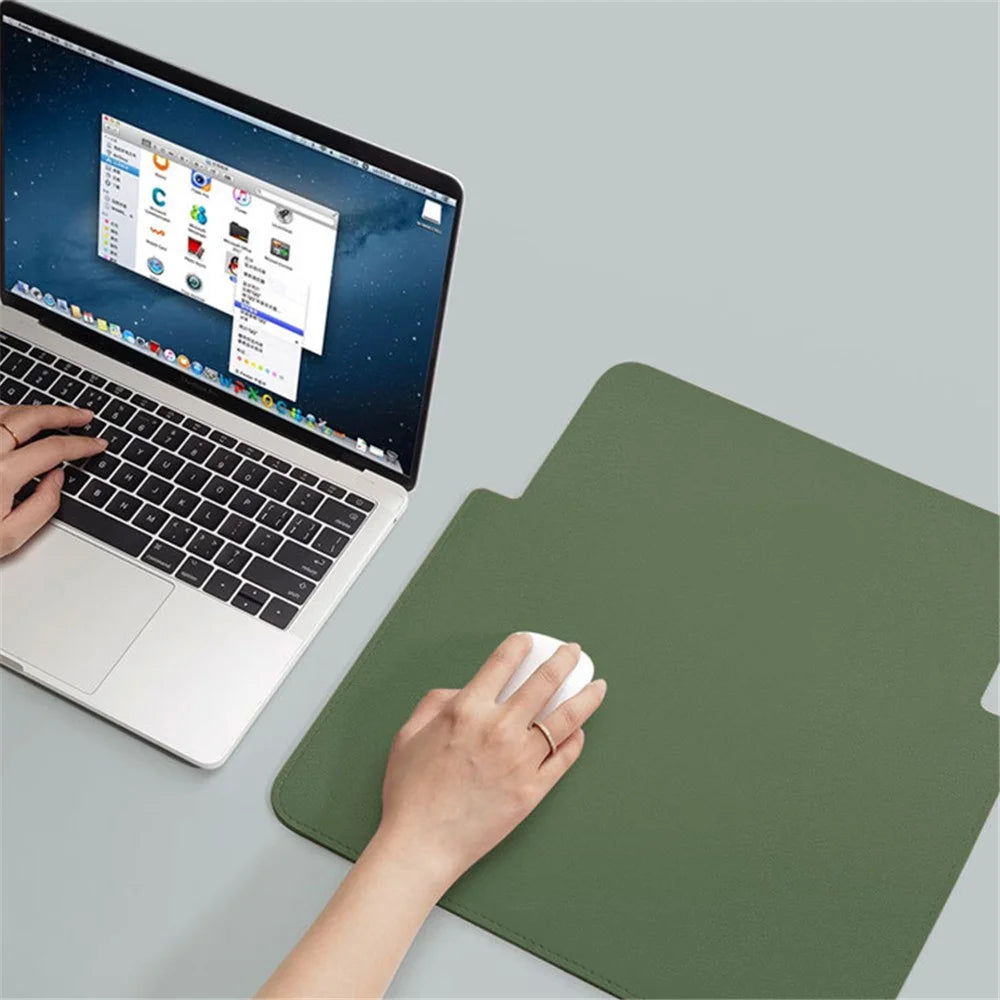 13-inch Ultra-thin Laptop Bag Non-magnet PU Leather Horizontal Carrying Pouch - Blackish Green - 4