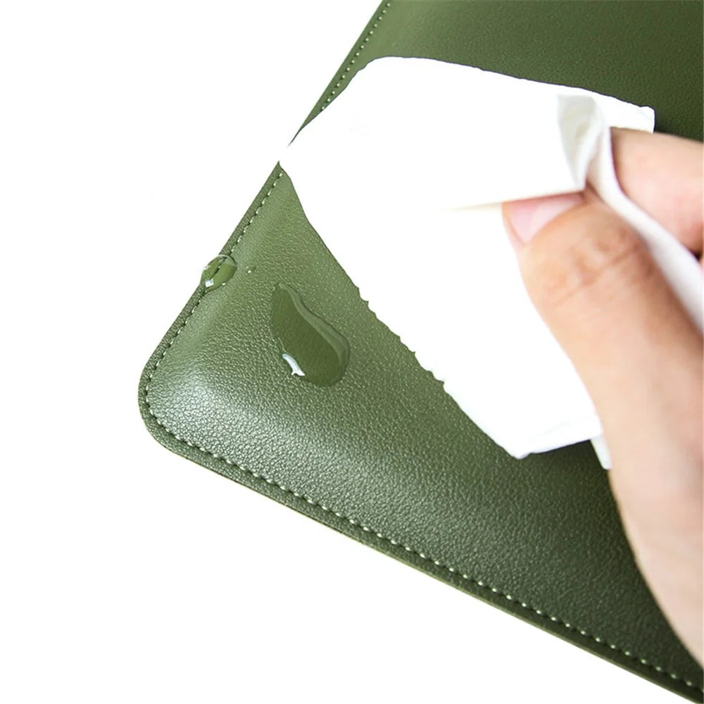 13-inch Ultra-thin Laptop Bag Non-magnet PU Leather Horizontal Carrying Pouch - Blackish Green - 6