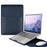 13-inch PU Leather Laptop Bag with Adjustable Stand Notebook Sleeve - Navy Blue - 1