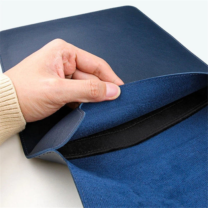 13-inch PU Leather Laptop Bag with Adjustable Stand Notebook Sleeve - Navy Blue - 6