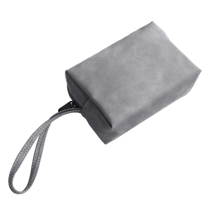 Power Bank Cable Flash Drive PU Leather Storage Bag Electronic Organizer - Grey - 1