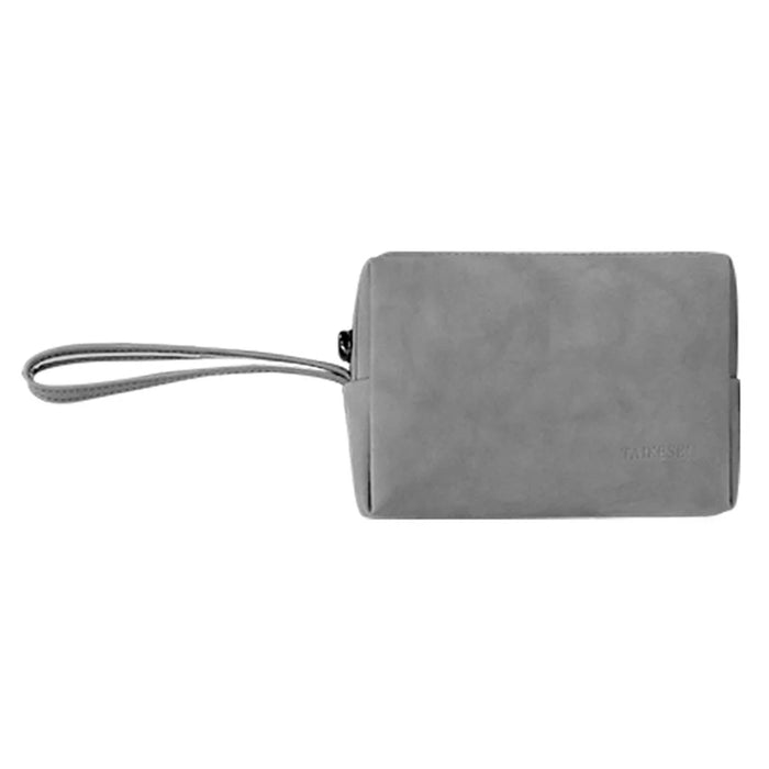 Power Bank Cable Flash Drive PU Leather Storage Bag Electronic Organizer - Grey - 3