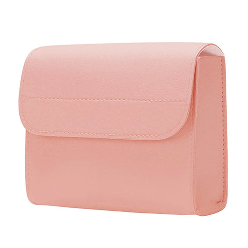 Power Bank Storage Bag Ultra-thin PU Leather Accessories Organizer - Milk Tea Pink - 1