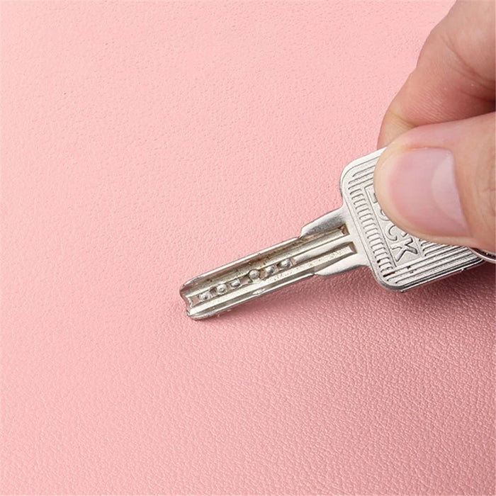 Power Bank Storage Bag Ultra-thin PU Leather Accessories Organizer - Milk Tea Pink - 5