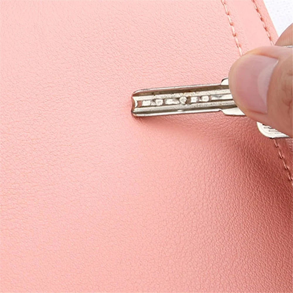 15-16 Inch Laptop Bag Ultra Slim PU Leather Notebook Sleeve + Small Bag - Milk Tea Pink - 6