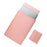 13 inch PU Leather Laptop Bag Ultra Slim Carrying Pouch + Small Bag - Milk Tea Pink - 1