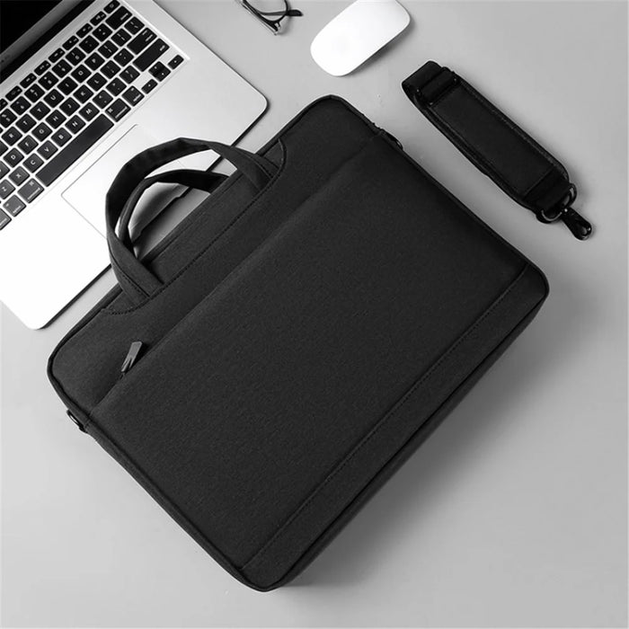213 15.6-16.1 inch  Airbag Laptop Carrying Bag Waterproof Crossbody Shoulder Bag - Black - 7