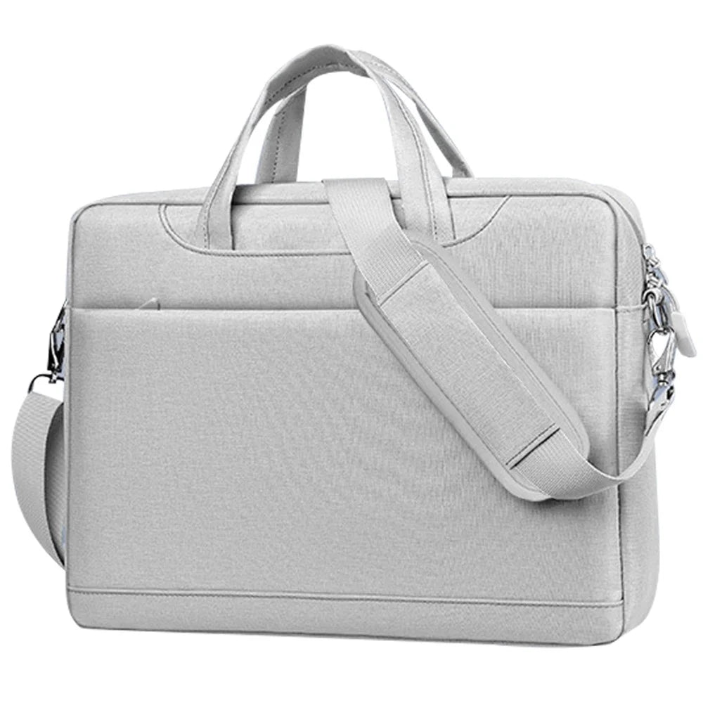 213 14.1 inch Crossbody Laptop Carrying Bag Thickened Airbag Notebook Storage Bag - Light Grey - 1
