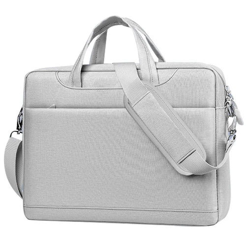 213 14.1 inch Crossbody Laptop Carrying Bag Thickened Airbag Notebook Storage Bag - Light Grey - 1