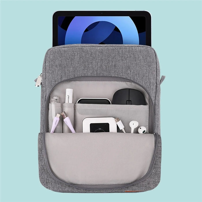 8-11inch Tablet Carrying Bag Soft Lining Shockproof Tablet PC Handbag Crossbody Bag - Grey - 5