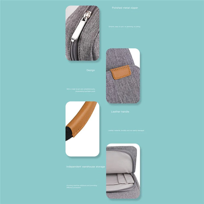 8-11inch Tablet Carrying Bag Soft Lining Shockproof Tablet PC Handbag Crossbody Bag - Grey - 6