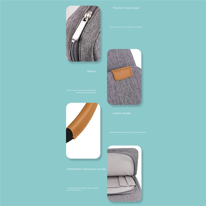 8-11inch Tablet Carrying Bag Soft Lining Shockproof Tablet PC Handbag Crossbody Bag - Grey - 7