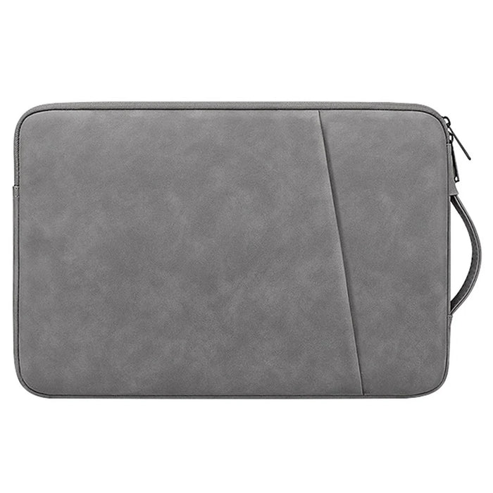 ND03S 13-14 inch Laptop Bag Waterproof PU Leather Notebook Handbag - Dark Grey - 1