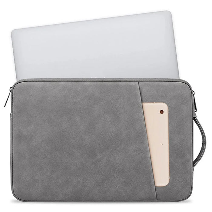 ND03S 14.1-15.4 inch PU Leather Laptop Bag Shockproof Notebook Handbag - Yellowish Brown - 6
