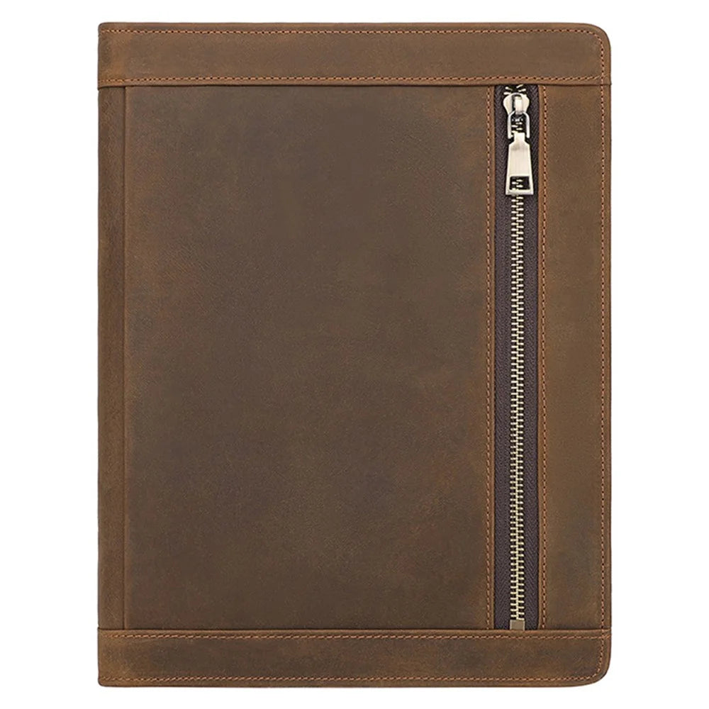 A0014 11-inch Tablet Sleeve Pouch Retro First Layer Cowhide Tablet Zipper Protective Bag - 1