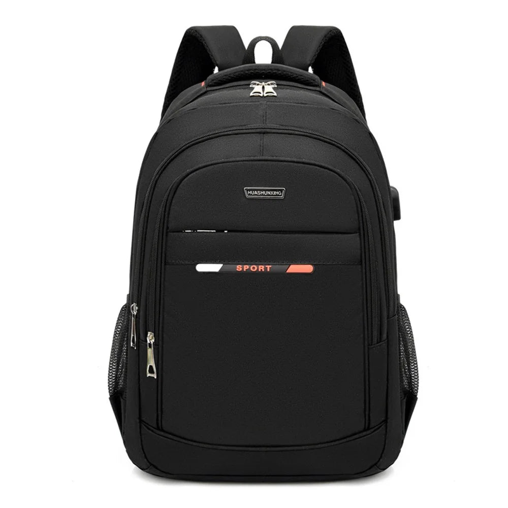 ZWX-6010 Size S Oxford Cloth Travel Backpack Dual Shoulder Laptop Bag with USB Port - Red - 1