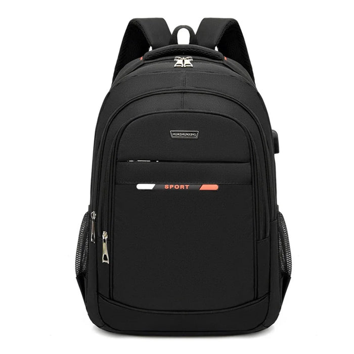 ZWX-6010 Size S Oxford Cloth Travel Backpack Dual Shoulder Laptop Bag with USB Port - Red - 1