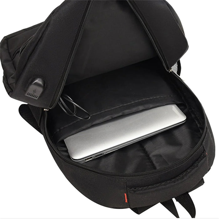 ZWX-6010 Size S Oxford Cloth Travel Backpack Dual Shoulder Laptop Bag with USB Port - Red - 2