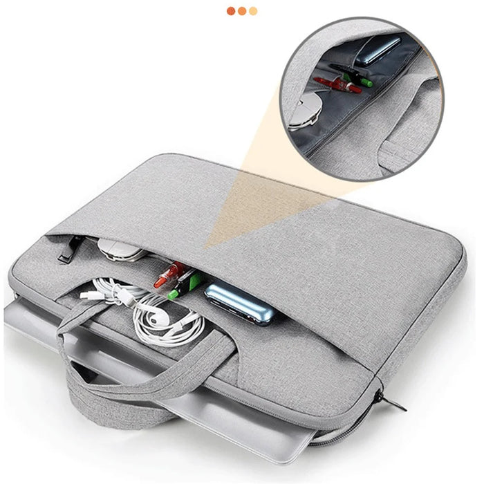 15.6-inch Laptop Waterproof Handbag Scratch Proof Notebook Carrying Bag - Light Grey - 5