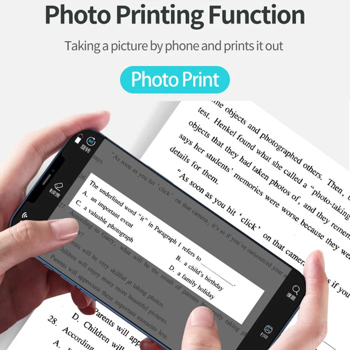 A32 Bluetooth-compatible 5.1 Photo Printer Wireless Office Memo Mini Portable Printer - 5