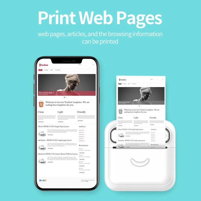 A32 Bluetooth-compatible 5.1 Photo Printer Wireless Office Memo Mini Portable Printer - 6