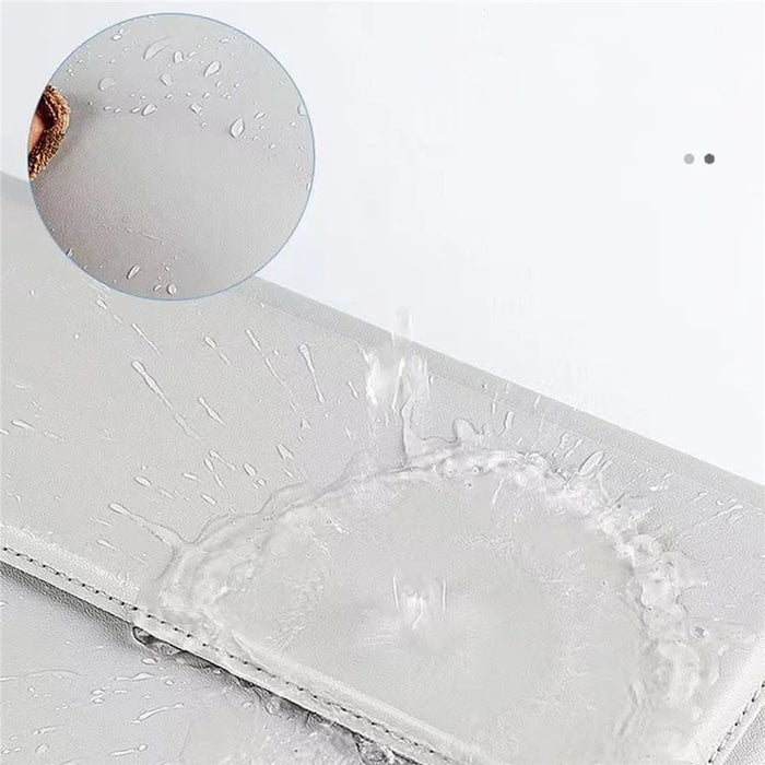 13-13.3 inch Notebook Computer Bag PU Leather Foldable Stand Laptop Storage Sleeve - Grey - 4