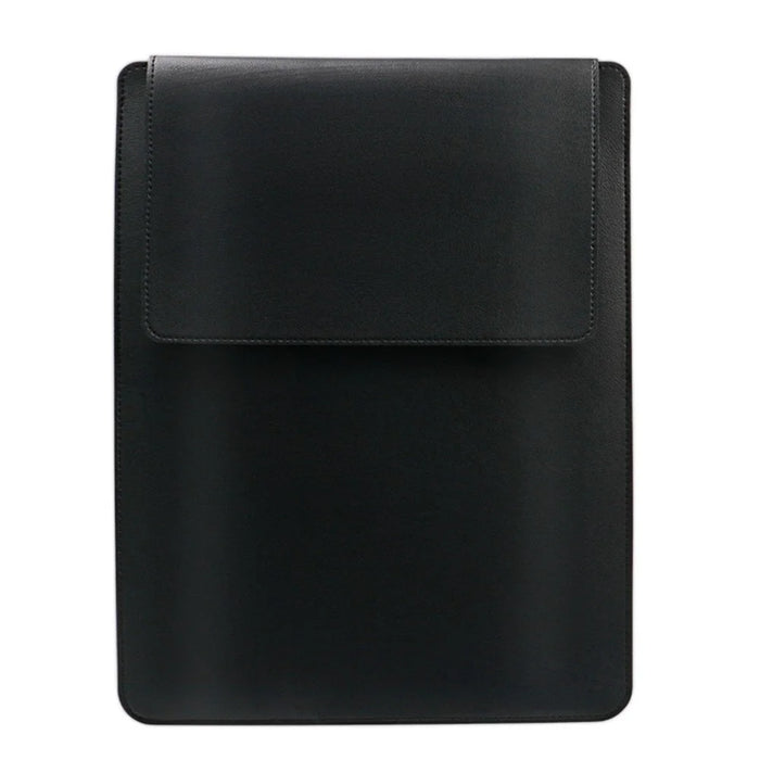 13.3-14 inch Notebook Carrying Bag Fold Laptop Stand Slim PU Leather Waterproof Sleeve Case - Black - 1