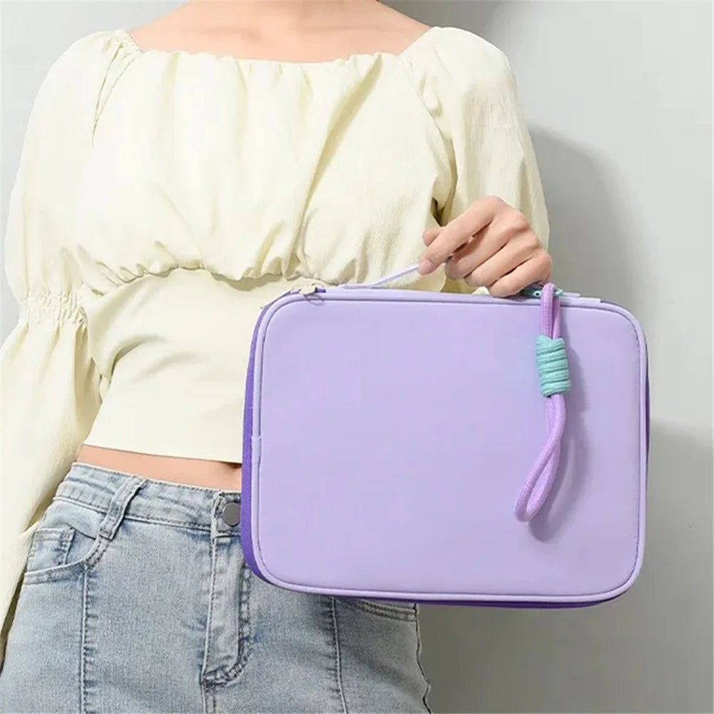 606 For iPad MacBook MateBook 13.3 / 14 Inch Laptop Bag Nylon Handbag with Hanging Ornament - Purple - 4
