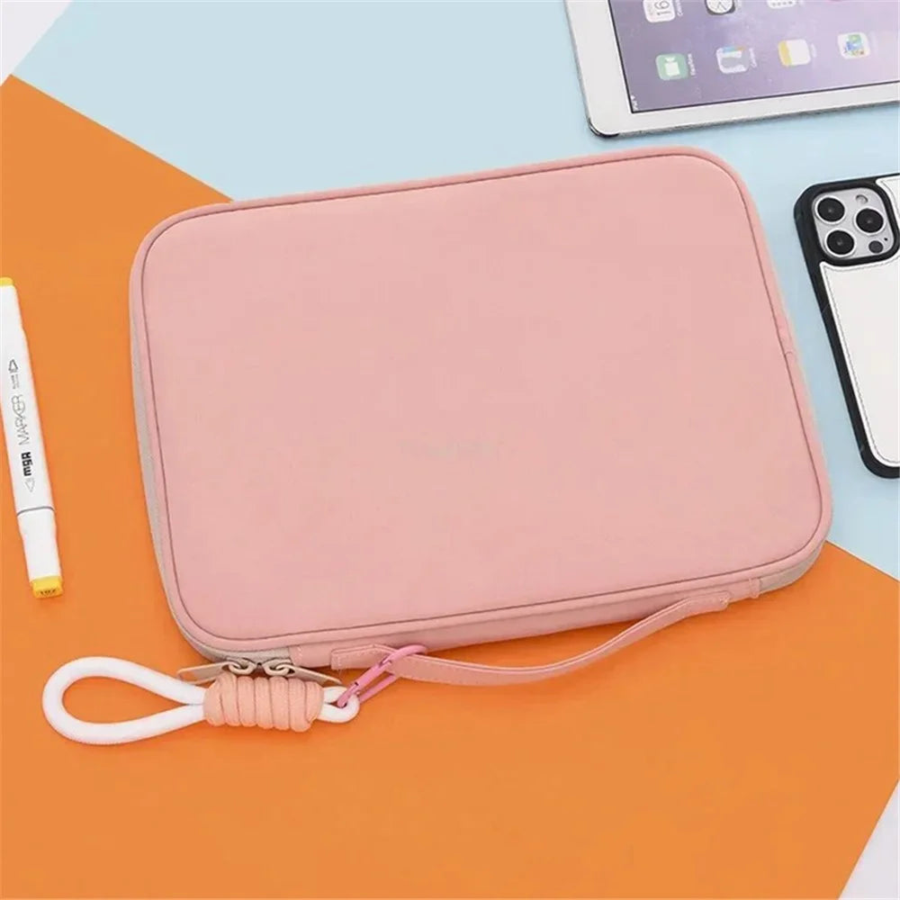 606 For iPad MacBook MateBook 13.3 / 14 Inch Laptop Bag Nylon Handbag with Hanging Ornament - Purple - 6