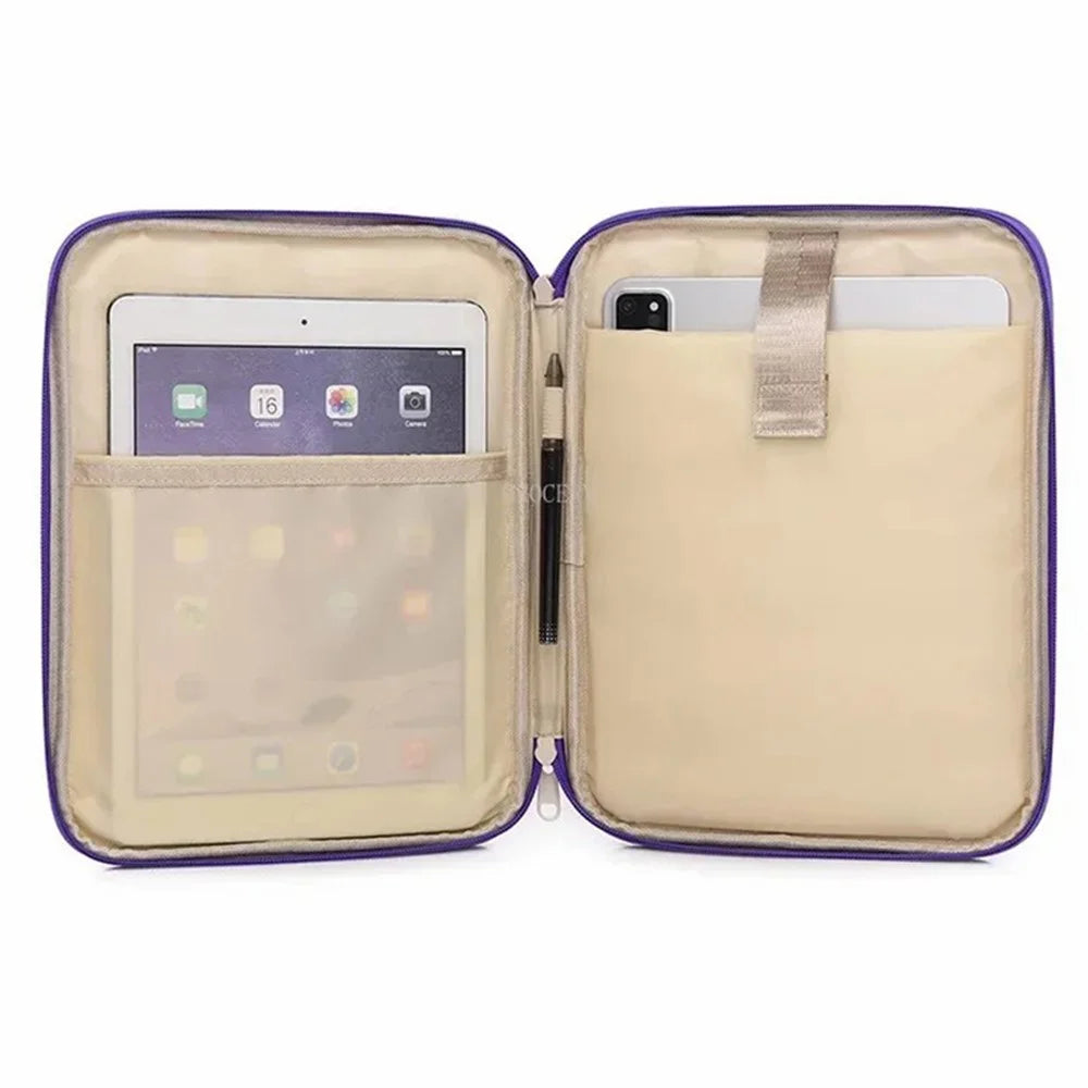 606 For iPad MacBook MateBook 13.3 / 14 Inch Laptop Bag Nylon Handbag with Hanging Ornament - Purple - 7