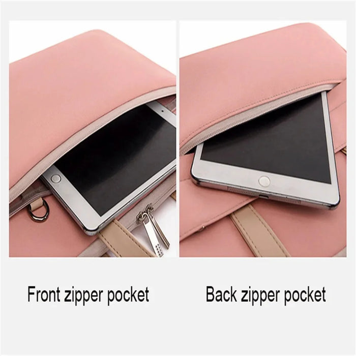 705 15.6 / 16 inch Laptop Bag Oxford Cloth Notebook Computer Handbag Sleeve - Pink - 3