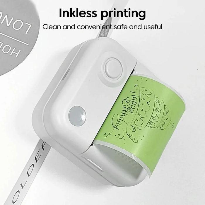 D3 Wireless Portable Printer with Printing Paper for Photos, Labels, Notes - White - 2