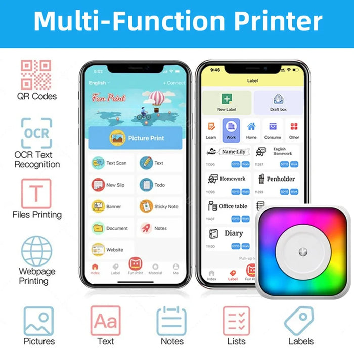 C31 Mini Wireless Bluetooth-compatible Thermal Lable Printer 200DPI Pocket Printer - 5