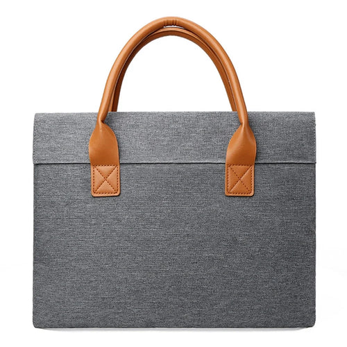 14.5-15.6 inch Large Laptop Carrying Case Oxford Cloth Computer Carrying Bag with PU Handle - Silver - 1