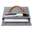 14.5-15.6 inch Large Laptop Carrying Case Oxford Cloth Computer Carrying Bag with PU Handle - Silver - 3