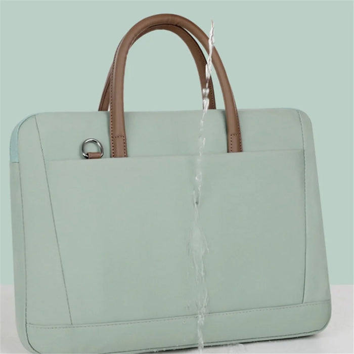 15-16.1 inch Laptop Bag Waterproof Computer Carrying Case with Trolley Strap Design - Green - 3