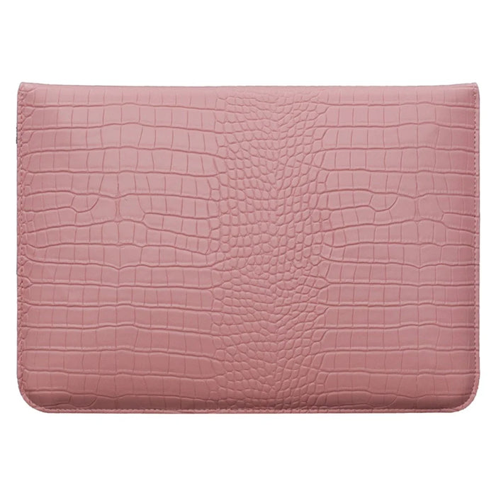 15.4-Inch Laptop Sleeve Crocodile Texture PU Leather Notebook Computer Storage Bag - Light Pink - 2