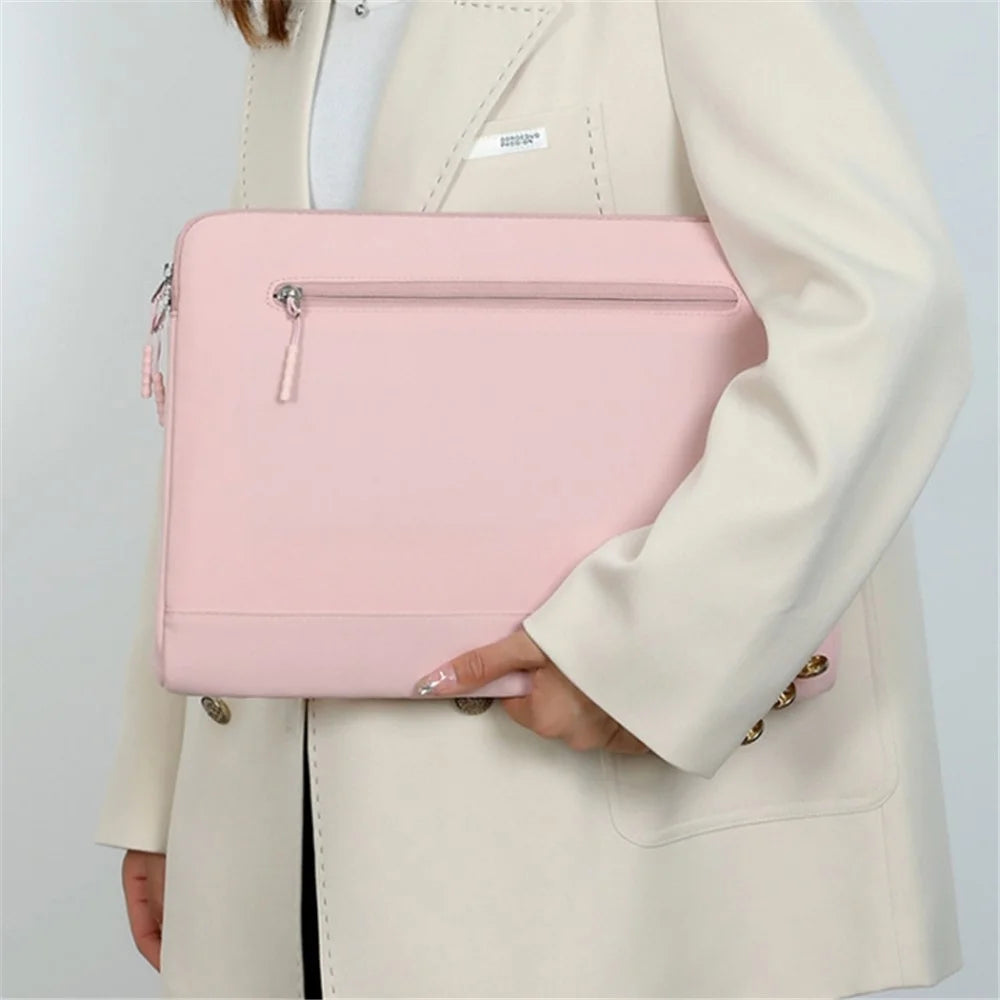 15-15.6 inch Notebook Bag Oxford Cloth Laptop Bag with Zipper Portable Phone Mouse Storage Bag - Pink - 7