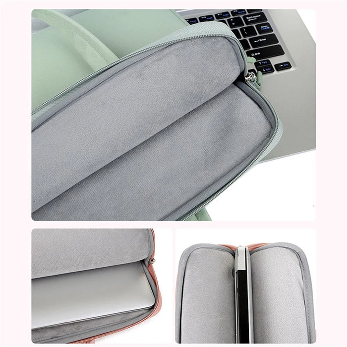 C81-13-13.3 inch Laptop Case Portable Notebook Bag with Plush Lining  Businees Storage Bag - Green - 2