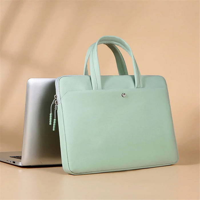 C81-15-15.6 inch Computer Case Portable Laptop Bag with Plush Lining Laptop Accessories Storage Bag - Green - 7