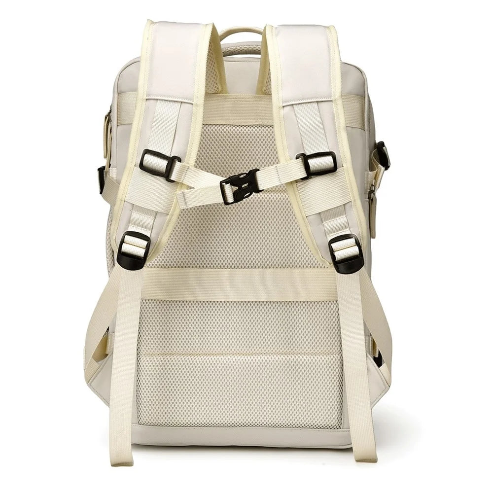 POFOKO PV24 Capacity Expandable Travel Backpack Student Laptop Carrying Daypack with USB Port - Beige - 4