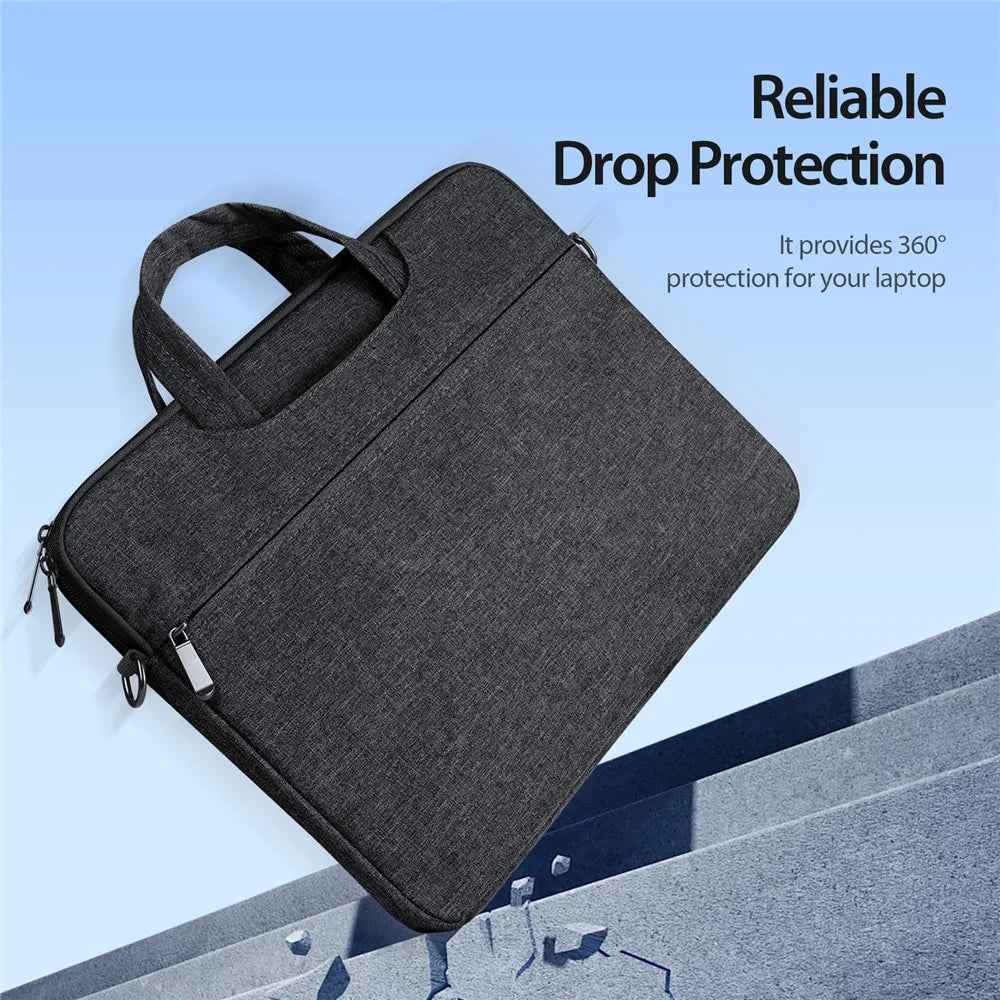 DUX DUCIS LBJB Series 14-15.4 Inch Notebook Pouch Waterproof Laptop Handbag with Shoulder Strap - Black - 6