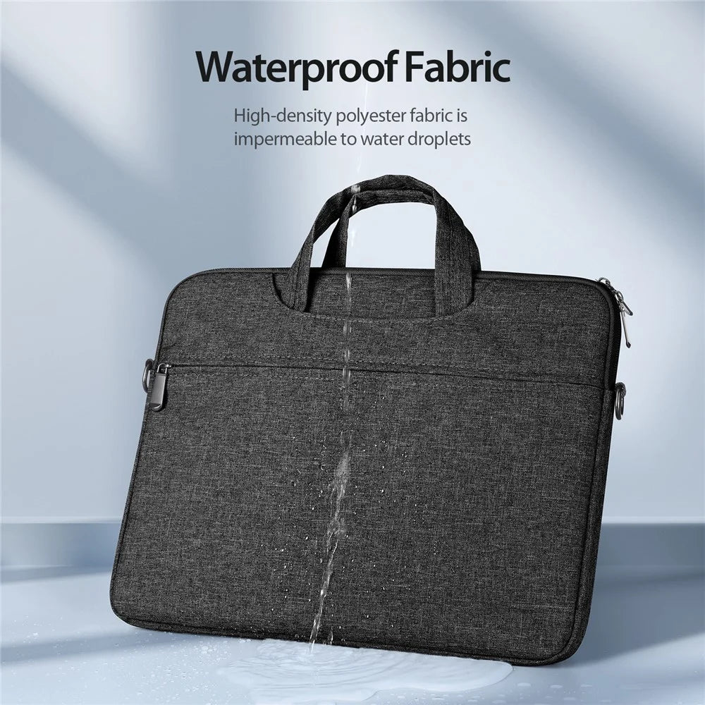 DUX DUCIS LBJB Series 14-15.4 Inch Notebook Pouch Waterproof Laptop Handbag with Shoulder Strap - Black - 7