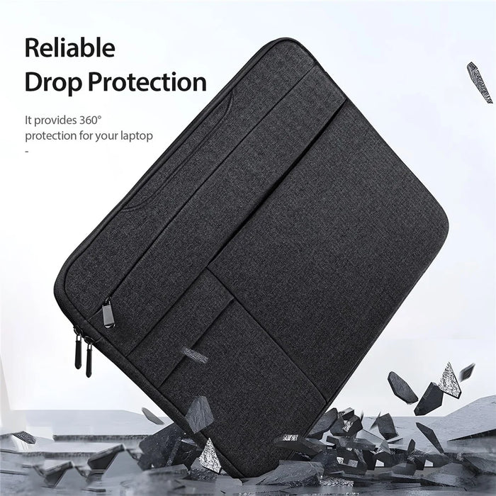 DUX DUCIS LBTD Series 14-15.4 Inch Notebook Pouch Waterproof Polyester Laptop Handbag - Black - 7