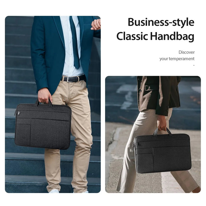 DUX DUCIS LBTD Series 13-13.9 inch Laptop Carrying Bag Multi Pockets Polyester Notebook Handbag - Black - 3