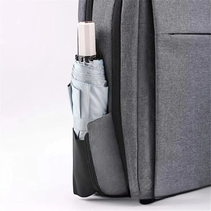 14-15.6 inch Laptop Backpack Oxford Cloth Dual Layer Outdoor Travel Bag with Outer USB Port - Grey - 4