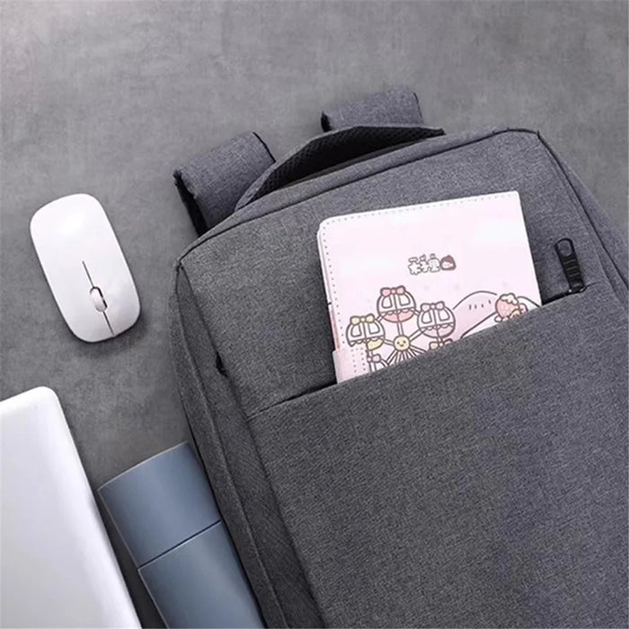 14-15.6 inch Laptop Backpack Oxford Cloth Dual Layer Outdoor Travel Bag with Outer USB Port - Grey - 6