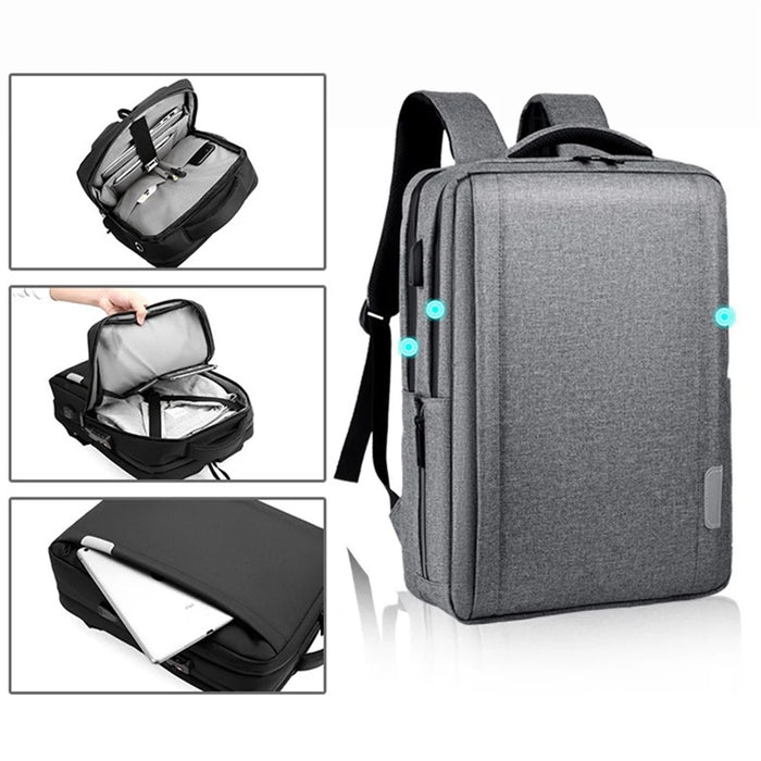 16.1 inch Laptop Backpack with Anti-Theft Lock Oxford Cloth Notebook Shoulder Bag - Black - 2