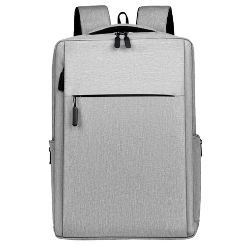 17 inch Laptop Backpack Oxford Cloth Notbook Rucksack Bag with USB Charging Port - Grey - 1